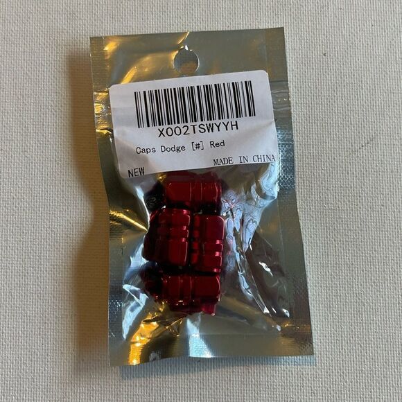 Dodge Logo Valve Stem Caps in Red set of 4 NWT - Picture 4 of 5
